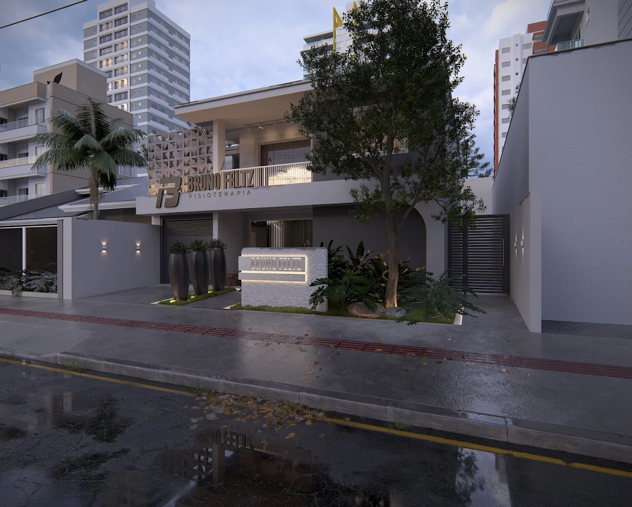 Projeto da fachada do Studio Bruno Feltz